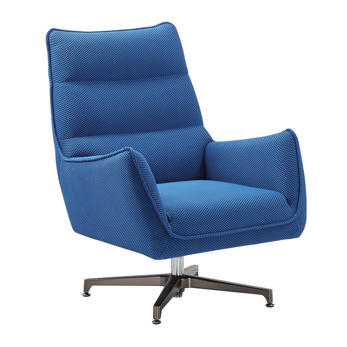 ALTOBUY - Fauteuil pivotant tissu maille mesh 3D bleu pied métal - RIVOLI - Image 1