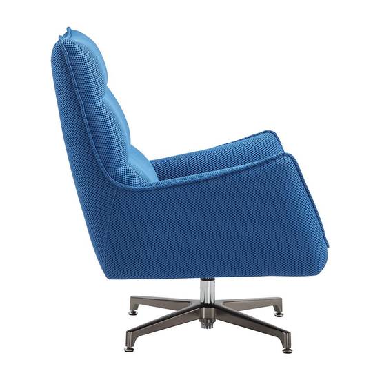ALTOBUY - Fauteuil pivotant tissu maille mesh 3D bleu pied métal - RIVOLI - Image 6
