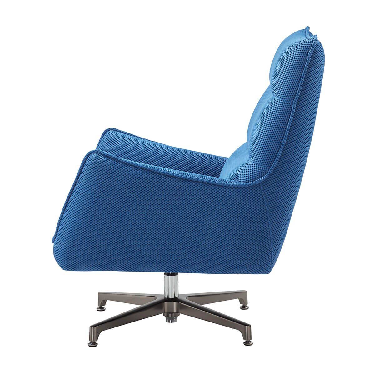 ALTOBUY - Fauteuil pivotant tissu maille mesh 3D bleu pied métal - RIVOLI - Image 7