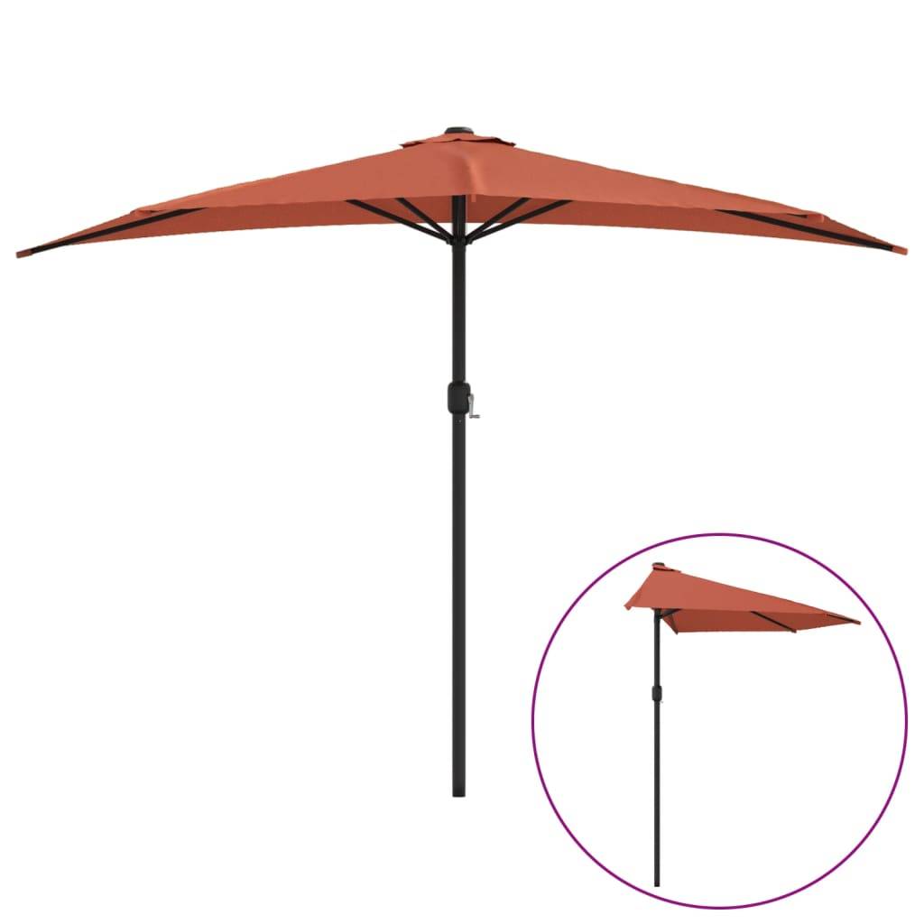 Vidaxl - Parasol de balcon et mât en aluminium Terre cuite 300x155x223cm vidaXL 312503 - Image 2