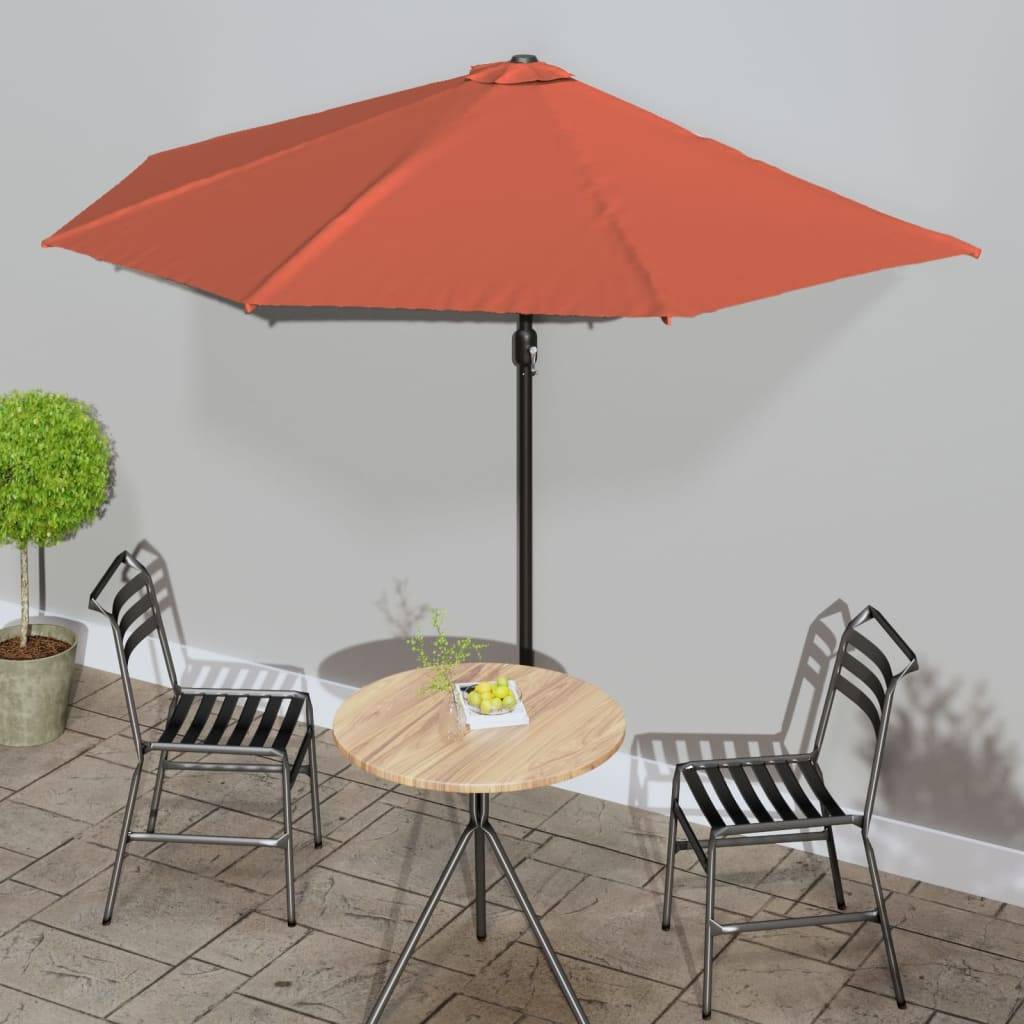 Vidaxl - Parasol de balcon et mât en aluminium Terre cuite 300x155x223cm vidaXL 312503 - Image 1