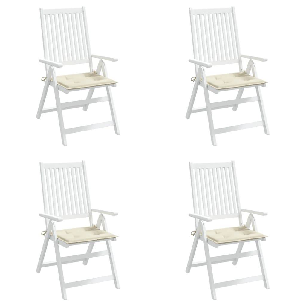 Coussins de chaise jardin tissu oxford crème 50 x 50 x 4 cm - PANGIVO - Image 4