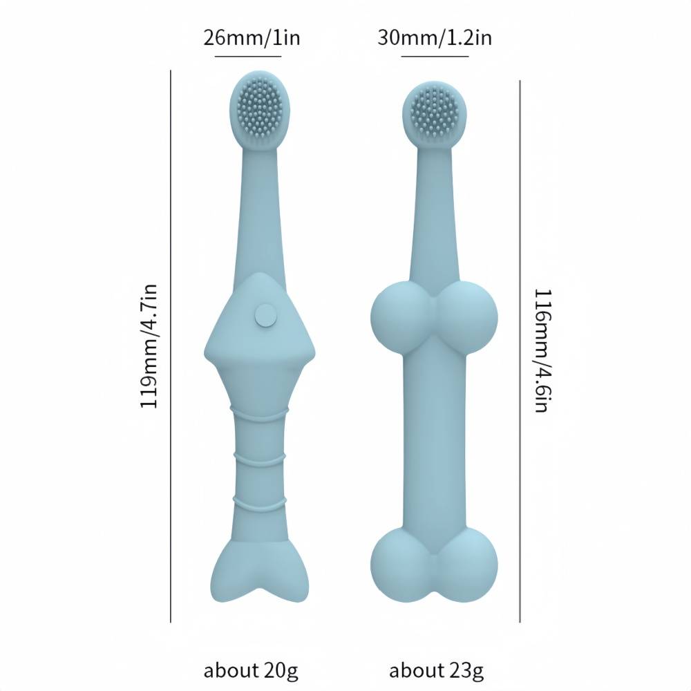 Soin bucco-dentaire-Lot de 2 brosses à dents silicone pour chien/chat - Living123 - Image 5