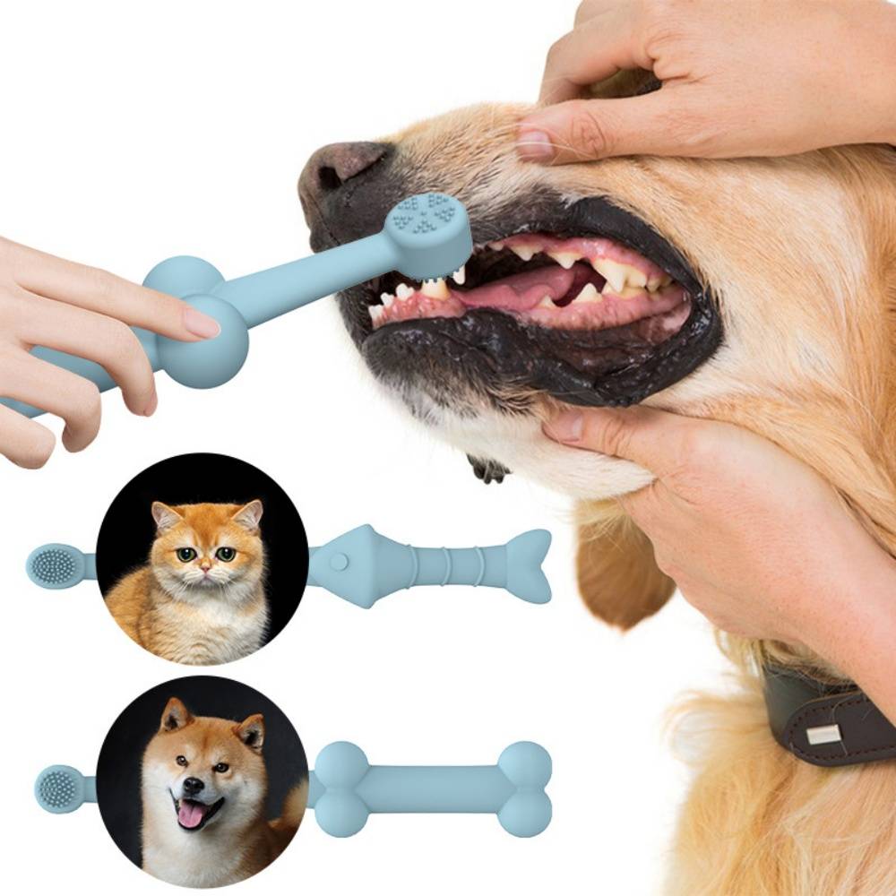 Soin bucco-dentaire-Lot de 2 brosses à dents silicone pour chien/chat - Living123 - Image 2