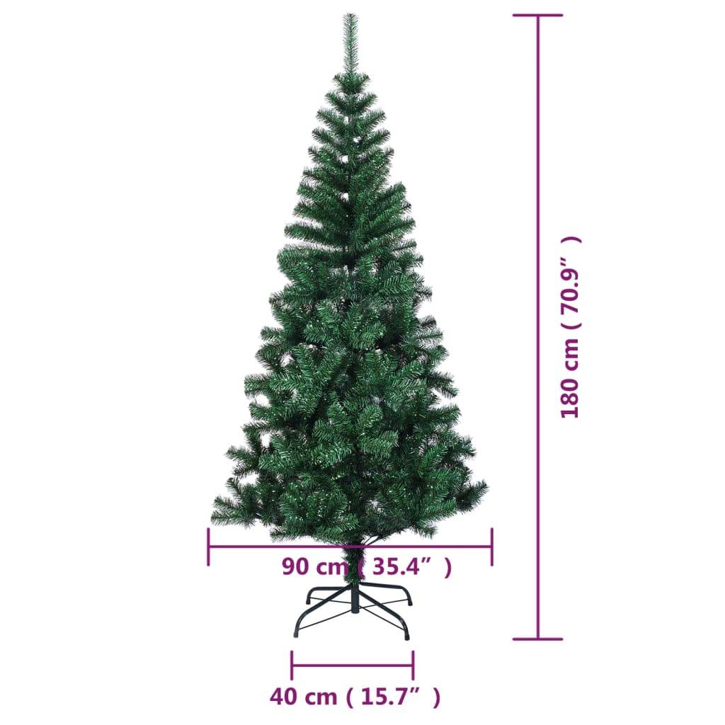 Sapin de Noël - Arbre de Noël artificiel pointes iridescentes Vert 180 cm PVC - Image 8