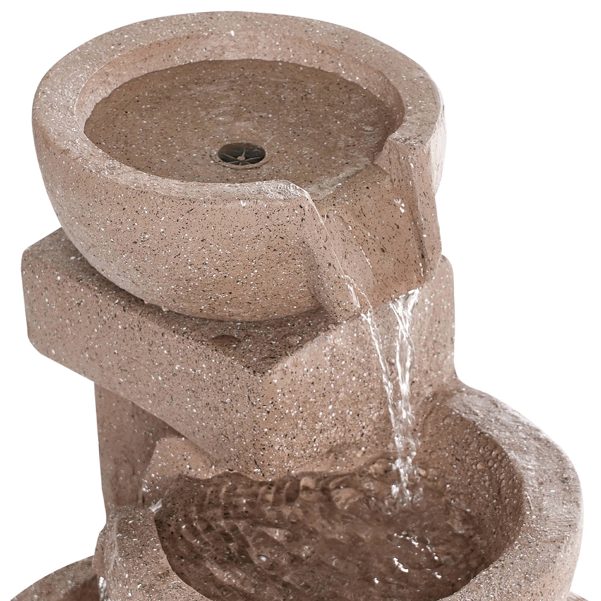 Beliani - Fontaine décorative Résine Marron clair VALLESINELLA - Beliani - Image 8