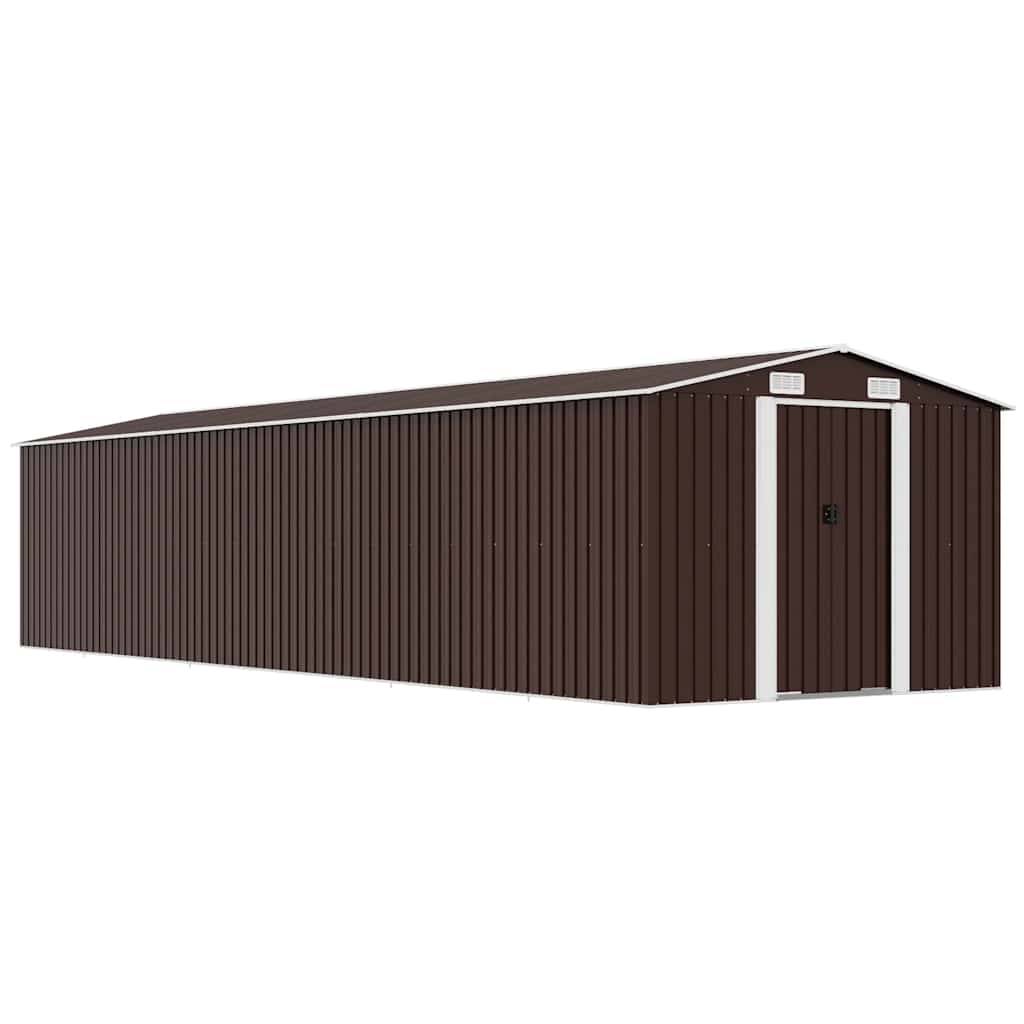 Vidaxl - Abri de jardin Marron 257x990x181 cm Acier galvanisé vidaXL 47039 - Image 1