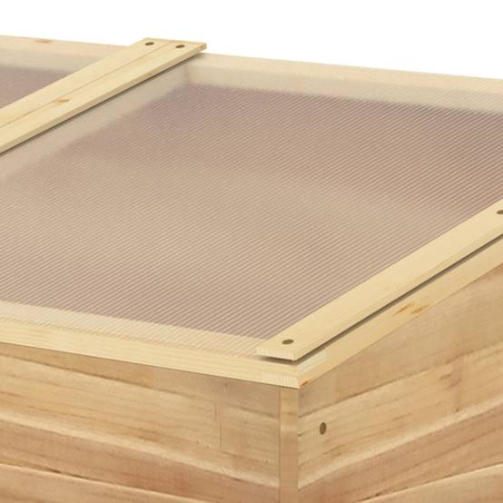 ComfortXL - Mini serre de jardin bois de sapin 100 x 50 x 24-36 cm pour semis double toit ouvrant - ComfortXL Outdoor Living - Image 7