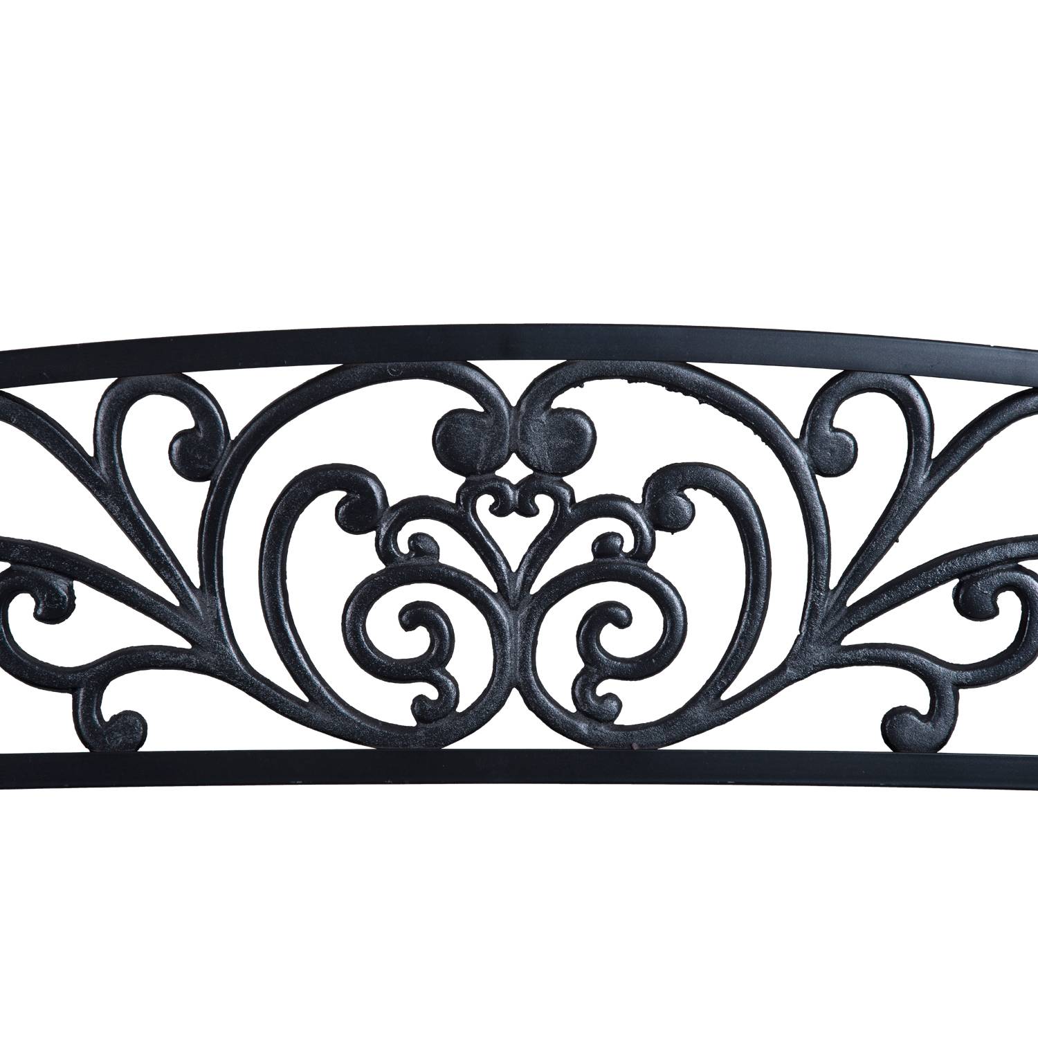 ComfortXL - Banc de Jardin Acier Fonte Extérieur Lignes Épurées 127x60x87cm Noir - ComfortXL Outdoor Living - Image 10