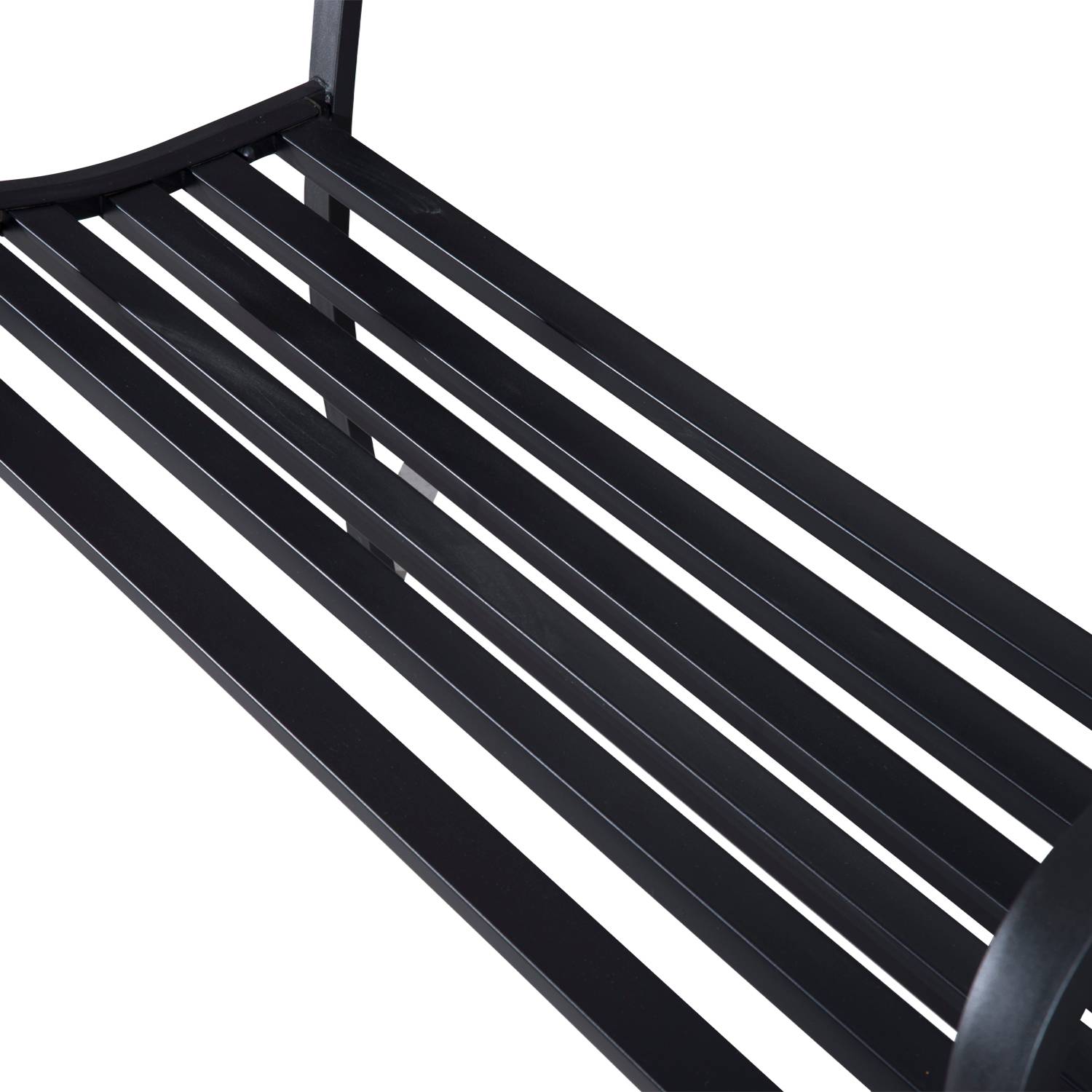 ComfortXL - Banc de Jardin Acier Fonte Extérieur Lignes Épurées 127x60x87cm Noir - ComfortXL Outdoor Living - Image 9
