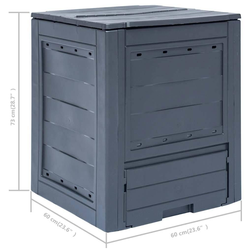 ComfortXL - Lot de 3 Composteurs Jardin Plastique aspect Rotin Très Grande Capacité 780L pour Déchets Verts Gris - ComfortXL Outdoor Living - Image 7