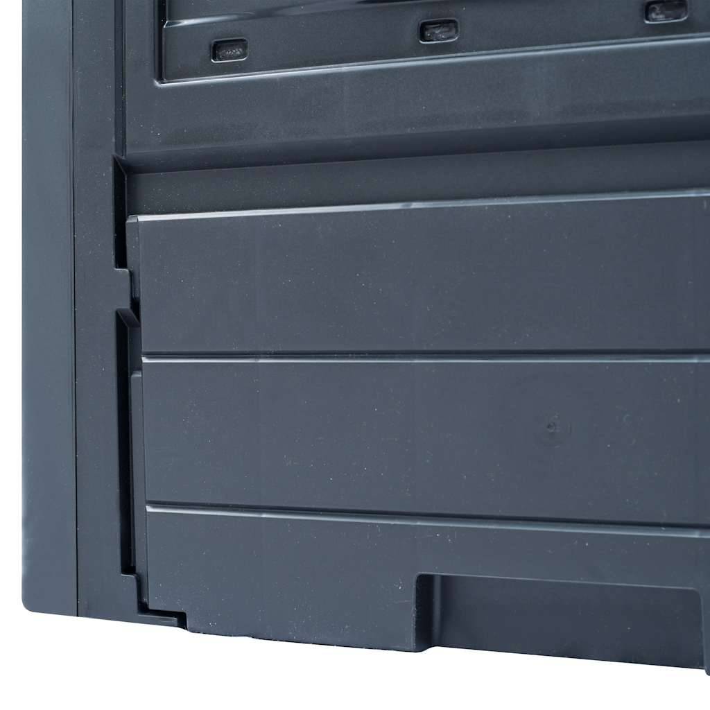 ComfortXL - Lot de 3 Composteurs Jardin Plastique aspect Rotin Très Grande Capacité 780L pour Déchets Verts Gris - ComfortXL Outdoor Living - Image 6
