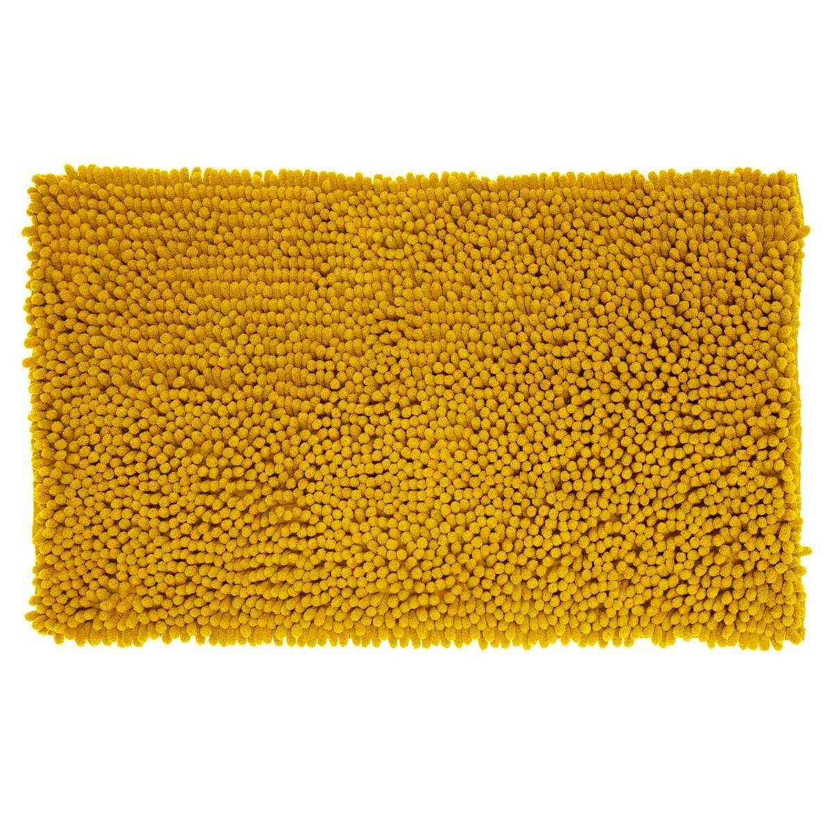Tapis de Salle De Bain Maxi "Chenille" 50x80cm Jaune - Image 1