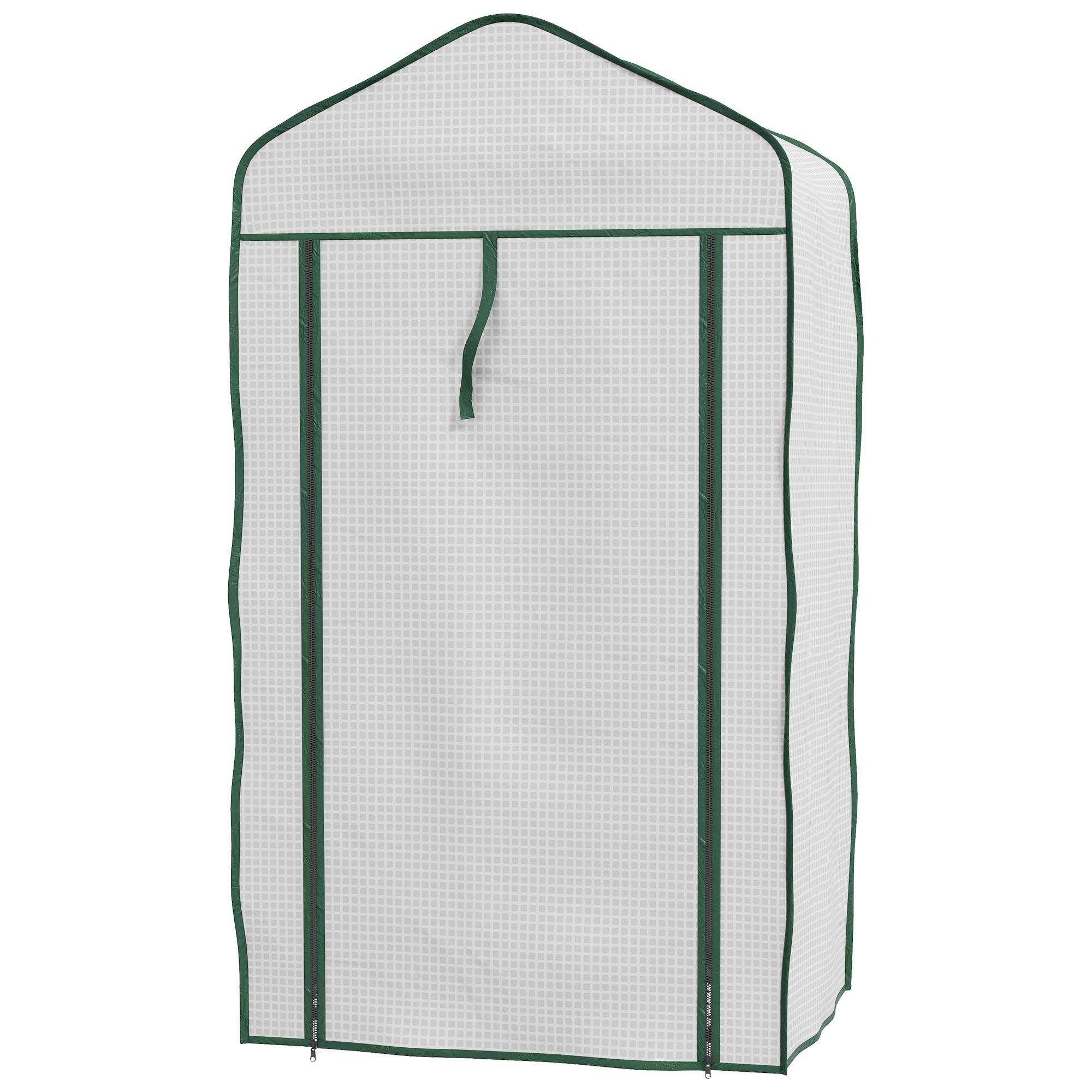 Serre de jardin avec 3 étagères et 1 porte zippée pour la culture des plantes, 59 x 39 x 127 cm, blanche - Image 2