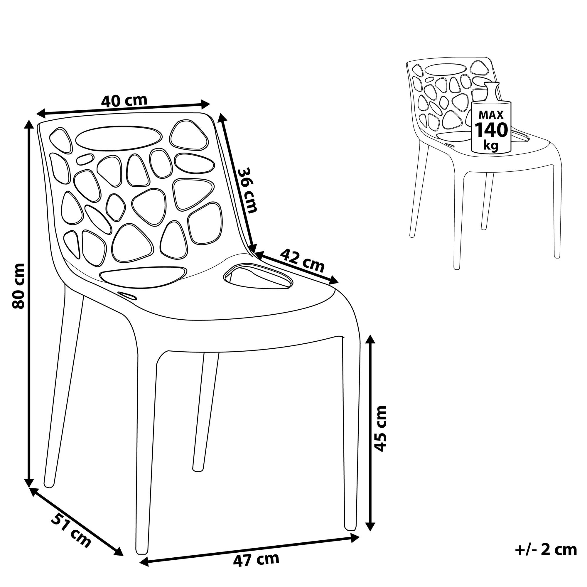 Beliani - Chaise d'Intérieur et d'Extérieur en Plastique Gris Clair Empilable et Résistante pour Salon Salle à Manger ou Jardin au Style Moderne Beliani - Image 3