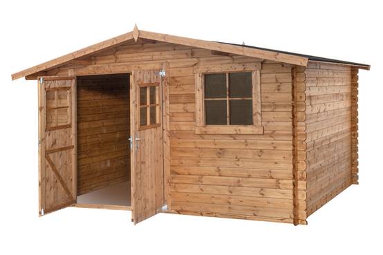 Abri de jardin en bois traité, surface utile 9,9m², 388x298cm, ep 28mm, INT043 / GARTFLEX - Image 5