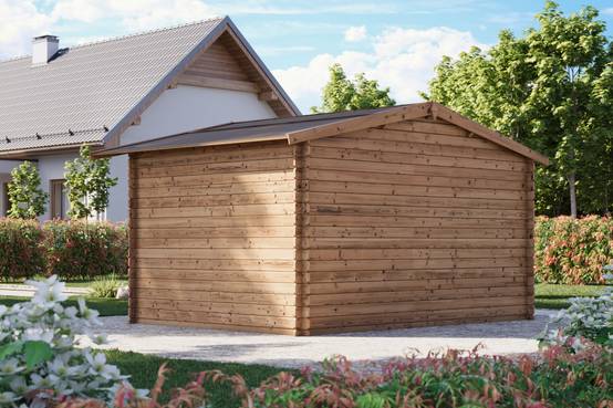 Abri de jardin en bois traité, surface utile 9,9m², 388x298cm, ep 28mm, INT043 / GARTFLEX - Image 3