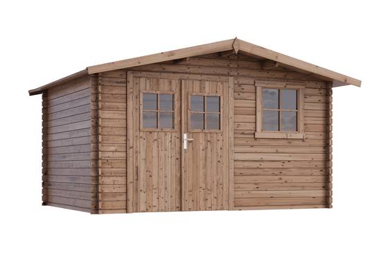 Abri de jardin en bois traité, surface utile 9,9m², 388x298cm, ep 28mm, INT043 / GARTFLEX - Image 4