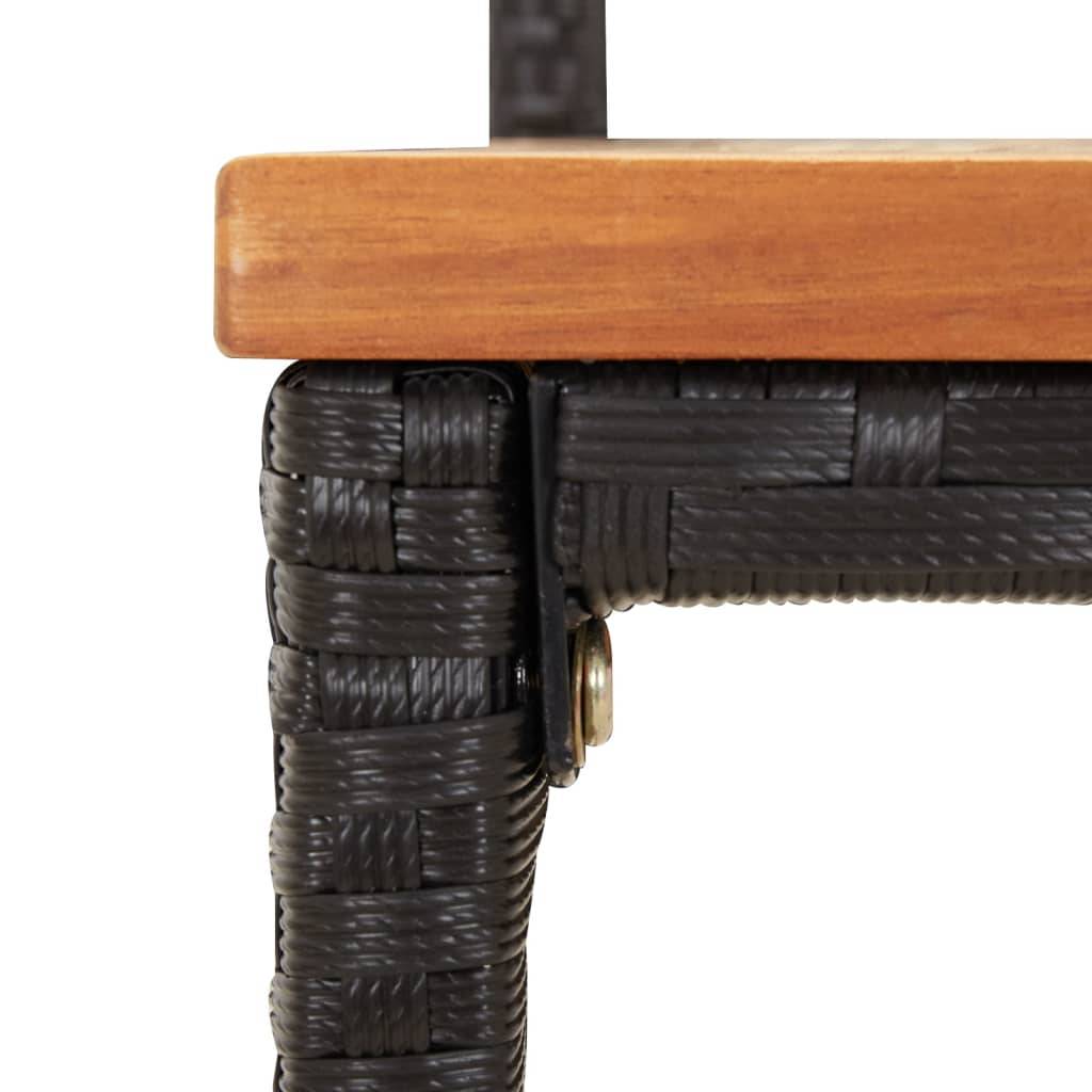 Helloshop26 - Ensemble de bar de jardin meuble extérieur terrasse 9 pièces noir poly rotin/bois massif acacia - Image 4