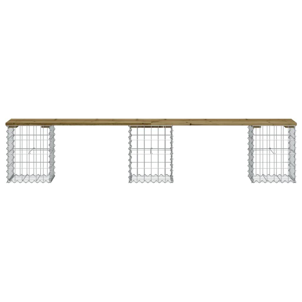 Maison Chic - Banc de jardin - Banc d'extérieur - Banquette design gabion 203x31x42 cm bois de pin imprégné - Image 3