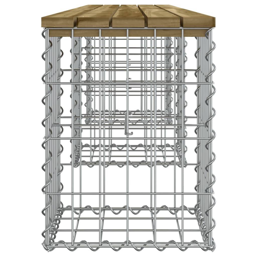 Maison Chic - Banc de jardin - Banc d'extérieur - Banquette design gabion 203x31x42 cm bois de pin imprégné - Image 4