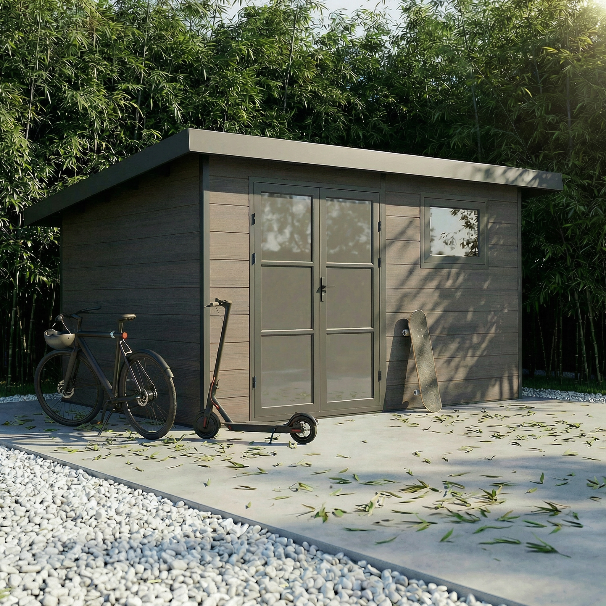 Abri de Jardin Composite ALMA - 11m2 Gris - Garantie 20 ans - Cabanon de Jardin - Image 1