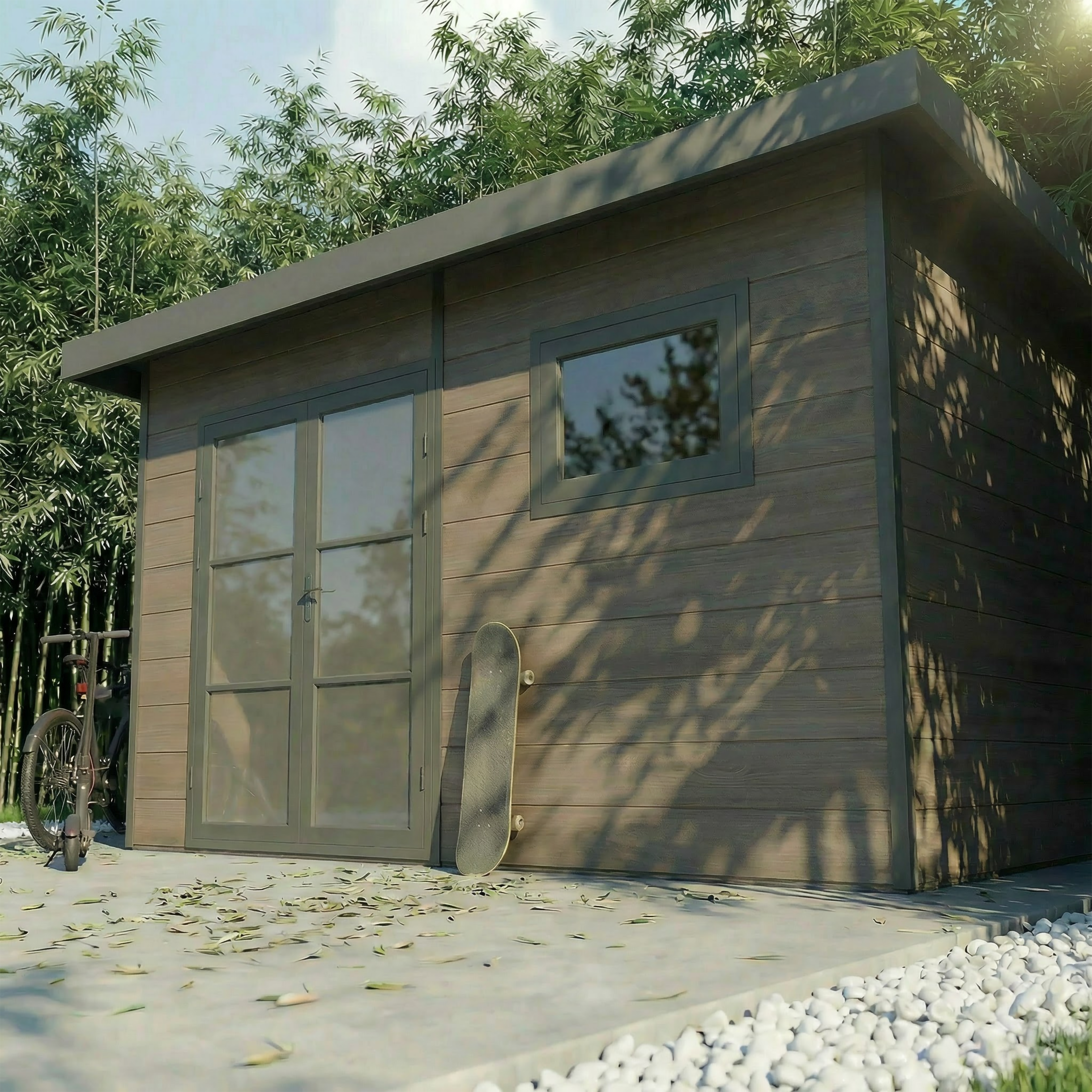 Abri de Jardin Composite ALMA - 11m2 Gris - Garantie 20 ans - Cabanon de Jardin - Image 2
