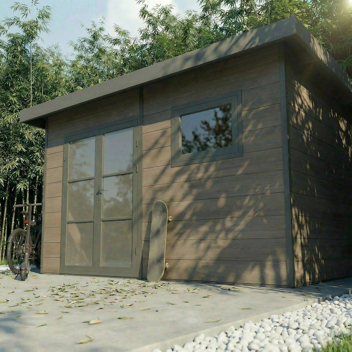 Direct Abris - Abri de Jardin Composite ALMA - 11m2 Gris - Garantie 20 ans - Cabanon de Jardin - Image 2