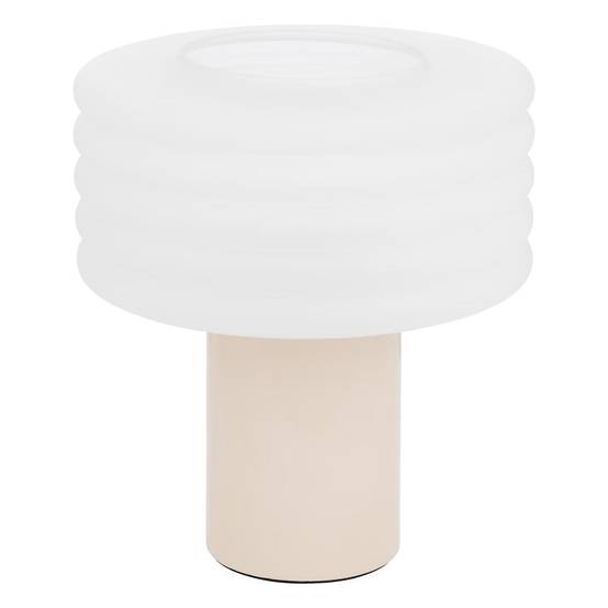 Lampe à Poser en Verre "Asti" 36cm Beige - Image 1