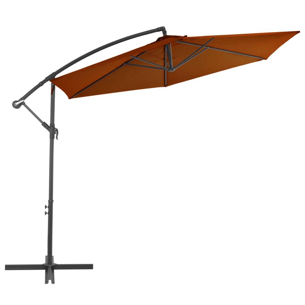 Parasol déporté avec mât en aluminium 300 cm orange - Image 2