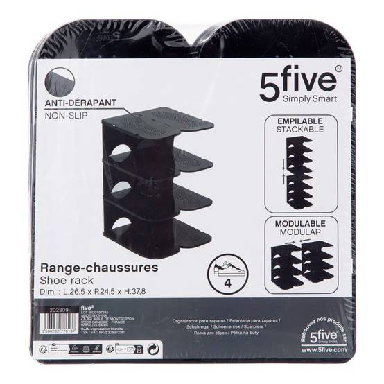 Range-Chaussures Empilable "4 Paires" 37cm Noir - Image 2