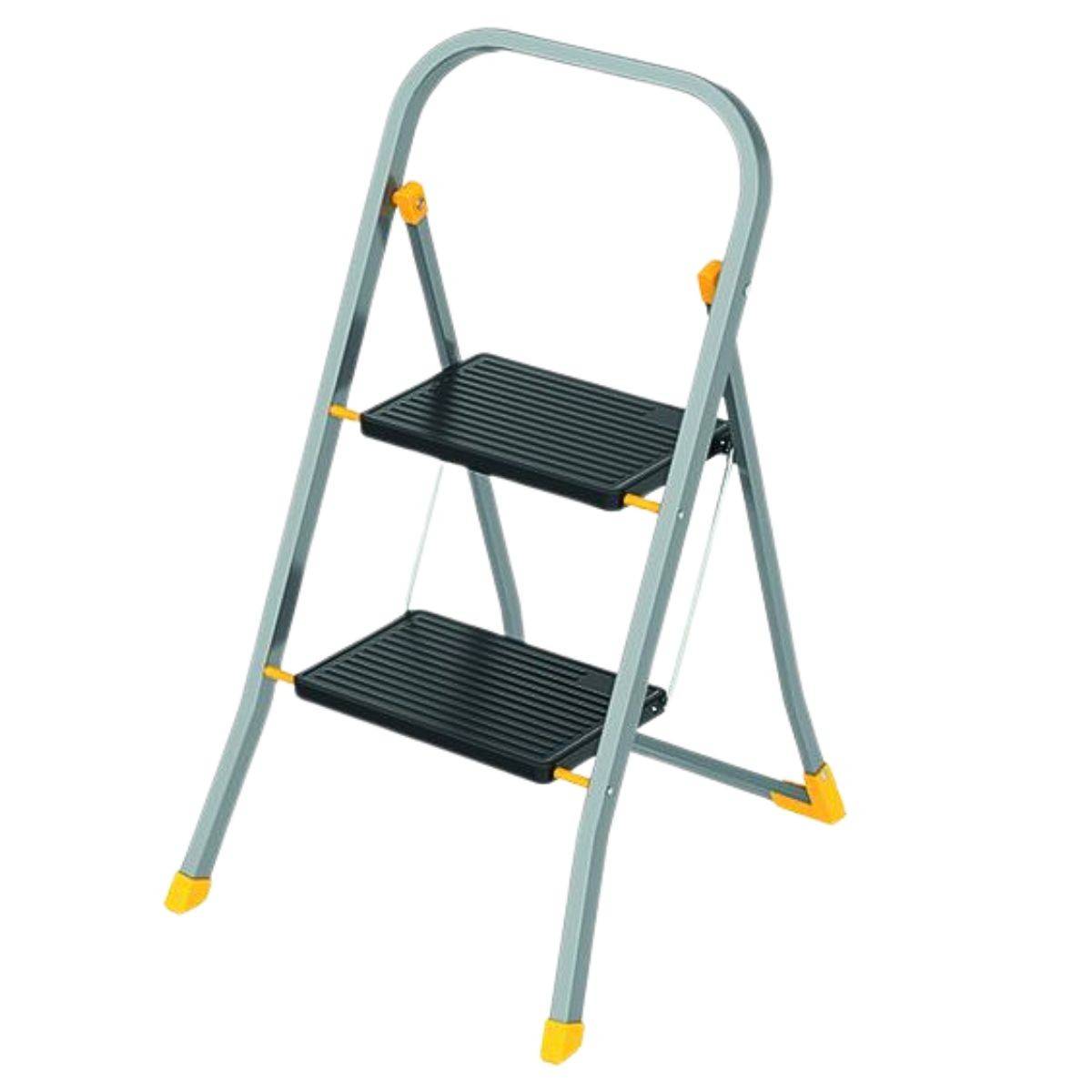 Intec - Escabeau 2 marches pliable Charge 150kg Marche-pied Pliable Pieds anti-dérapants Bricolage Maison Chantier INTEC - Image 6