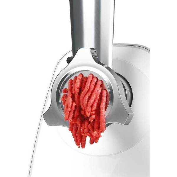 Bosch - Hachoir Electrique  a viande SmartPower - BOSCH - MFW2520W - 2 grilles de hachoir - Garnisseur de saucisses - Blanc - Image 5