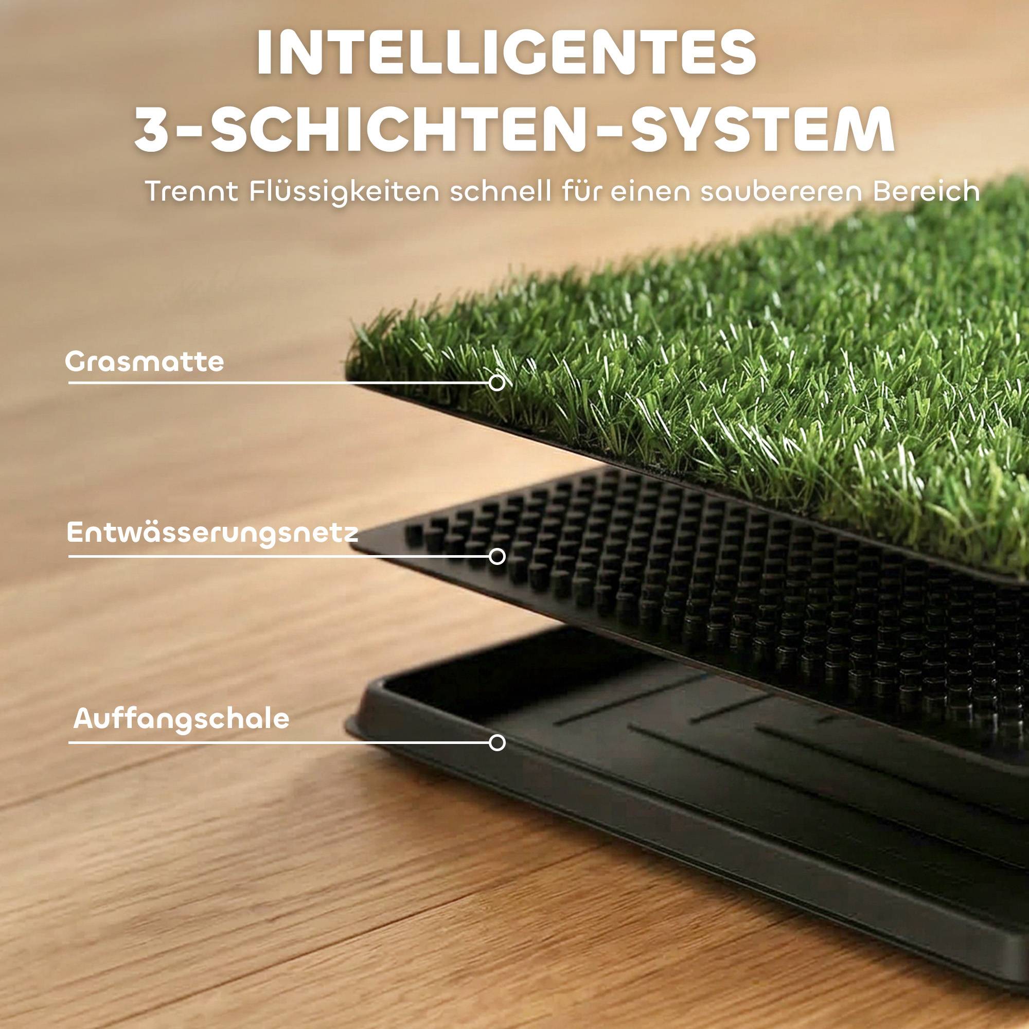 ComfortXL - Toilette pour chien plastique 76 x 50,5 cm noir vert balcon intérieur apprentissage propreté avec gazon - Image 5