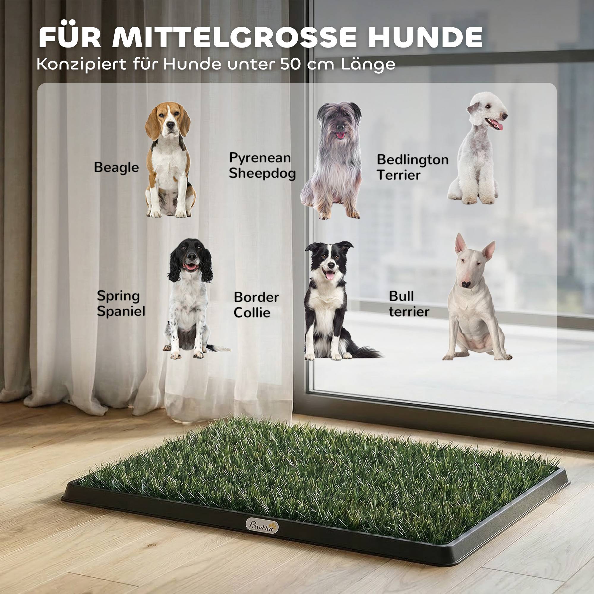 ComfortXL - Toilette pour chien plastique 76 x 50,5 cm noir vert balcon intérieur apprentissage propreté avec gazon - Image 7