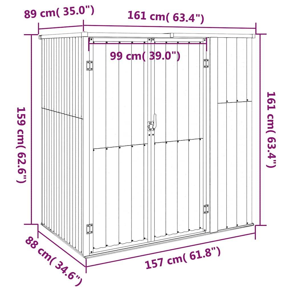 Vidaxl - Abri à outils de jardin anthracite 161x89x161cm Métal galvanisé vidaXL 316211 - Image 3