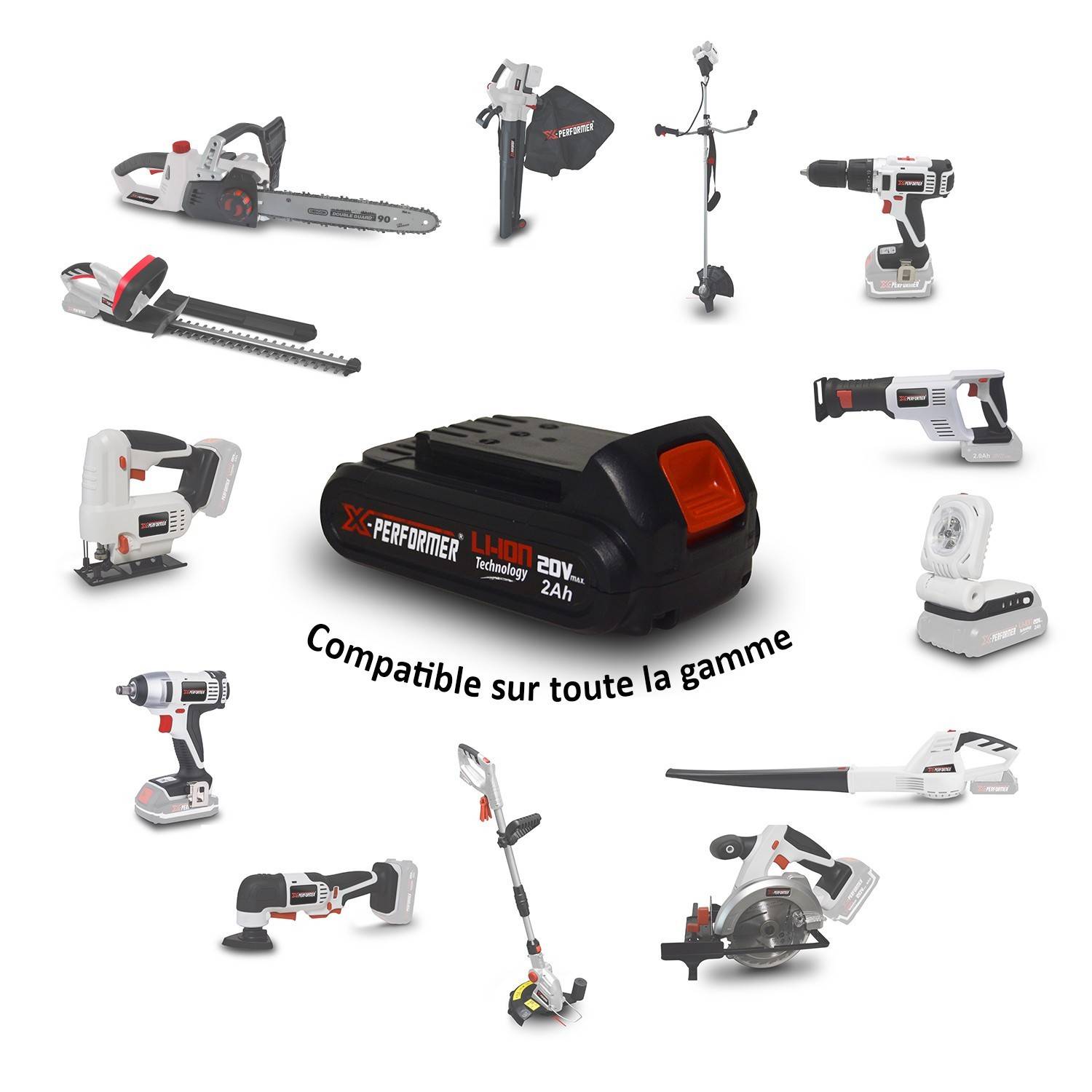 Scie à Ebrancher Taille Haies sur perche 20V - Xperformer XP2PSTH20LI - Outil portatif - Batterie 2Ah et chargeur inclus - Image 5