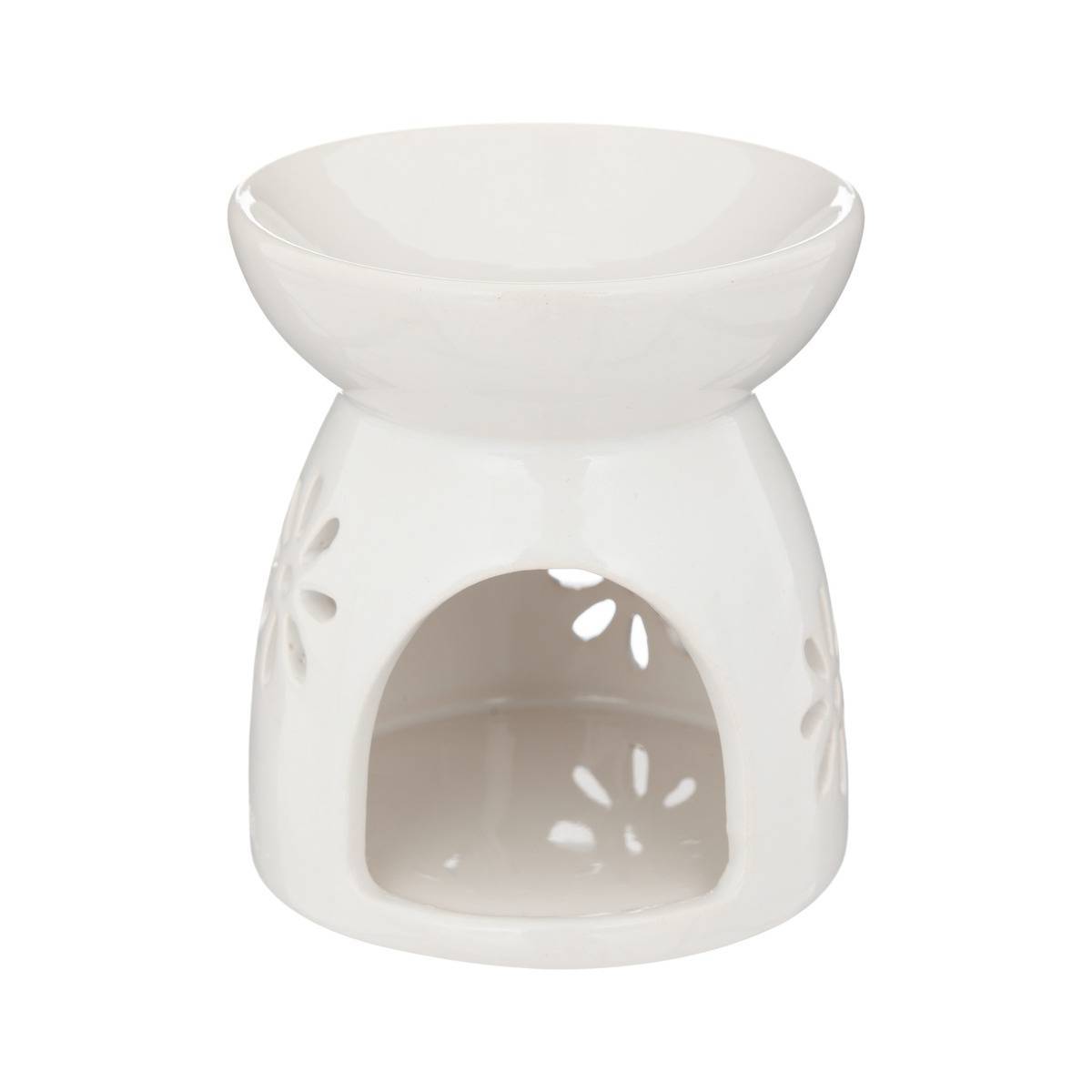 Atmosphera - Brûle-parfum "Izor" en céramique D9cm blanc - Atmosphera Créateur d'intérieur
