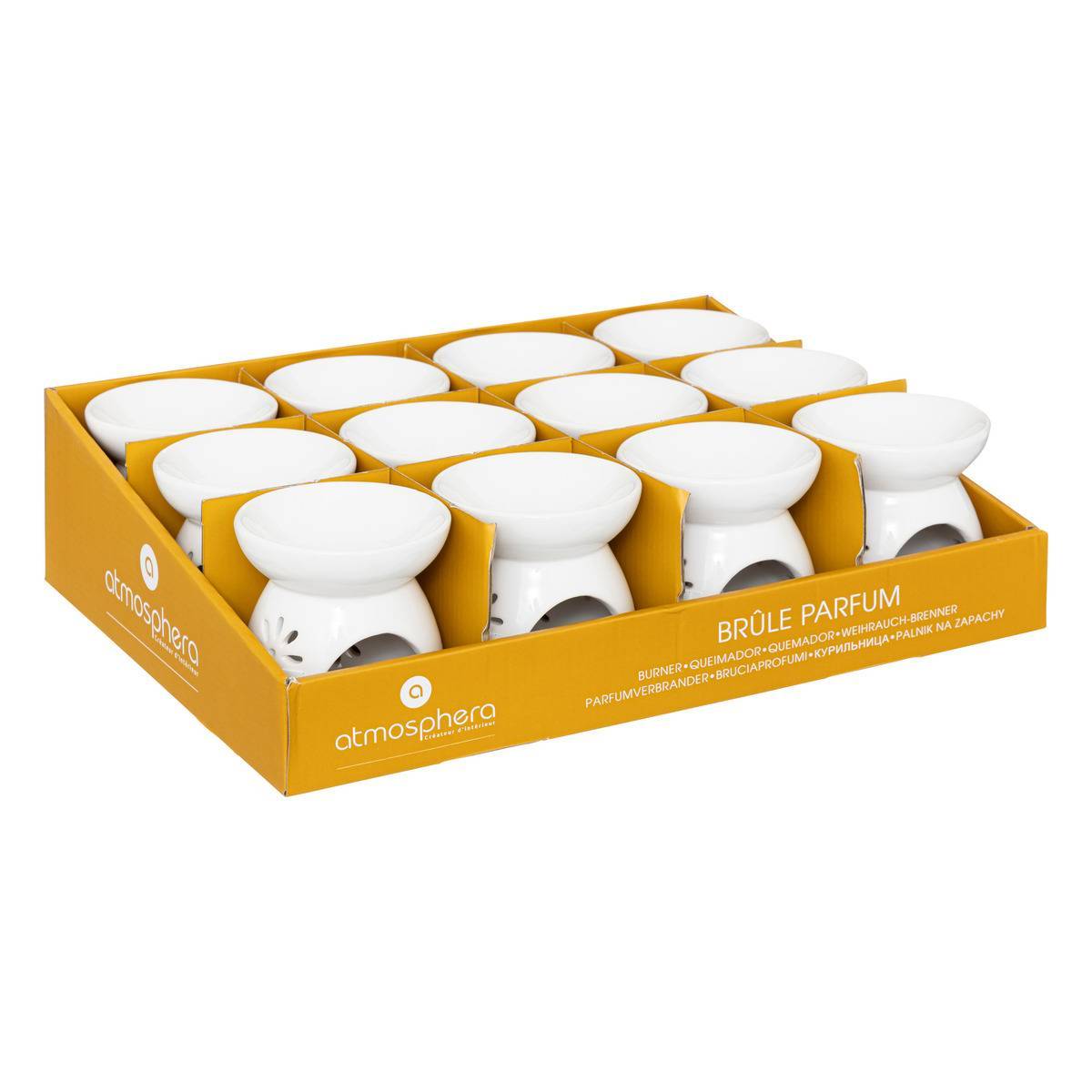Atmosphera - Brûle-parfum "Izor" en céramique D9cm blanc - Atmosphera Créateur d'intérieur - Image 2