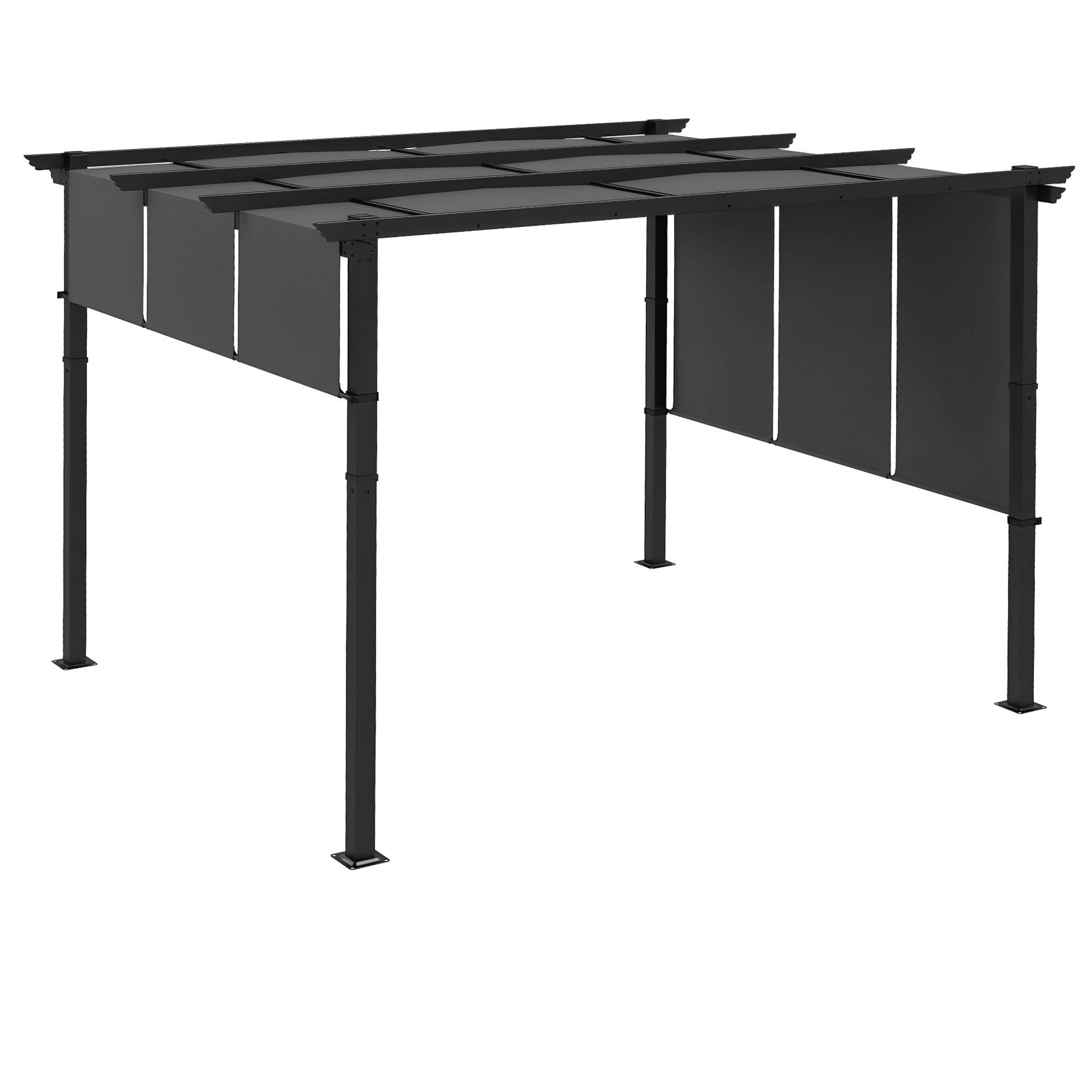 Pergola acier gris foncé 357 x 296 x 235 cm - PANGIVO - Image 1