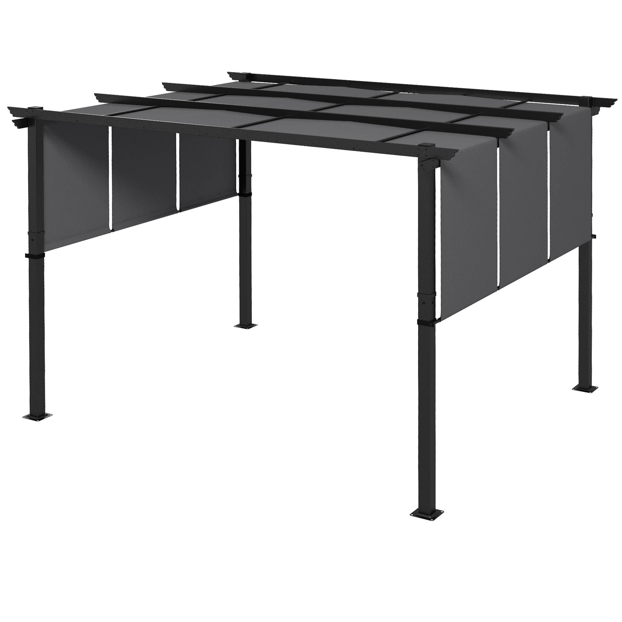 Pergola acier gris foncé 357 x 296 x 235 cm - PANGIVO - Image 2