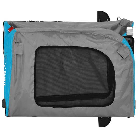 Remorque de vélo pour animaux fer et tissu bleu et gris 125 x 64 x 66 cm - PANGIVO - Image 9
