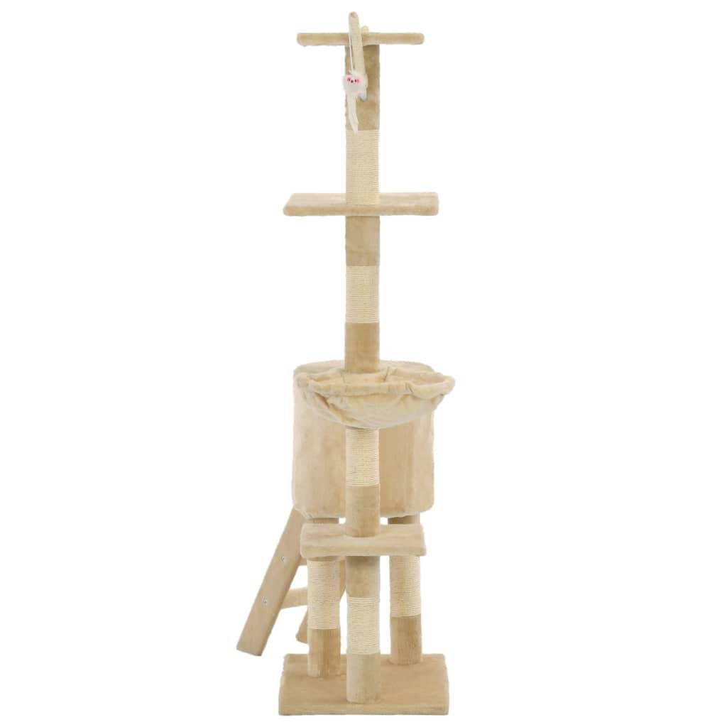 Arbre à chat sisal et peluche beige 49 x 35 x 138 cm, Poids:8.2kg - PANGIVO - Image 5