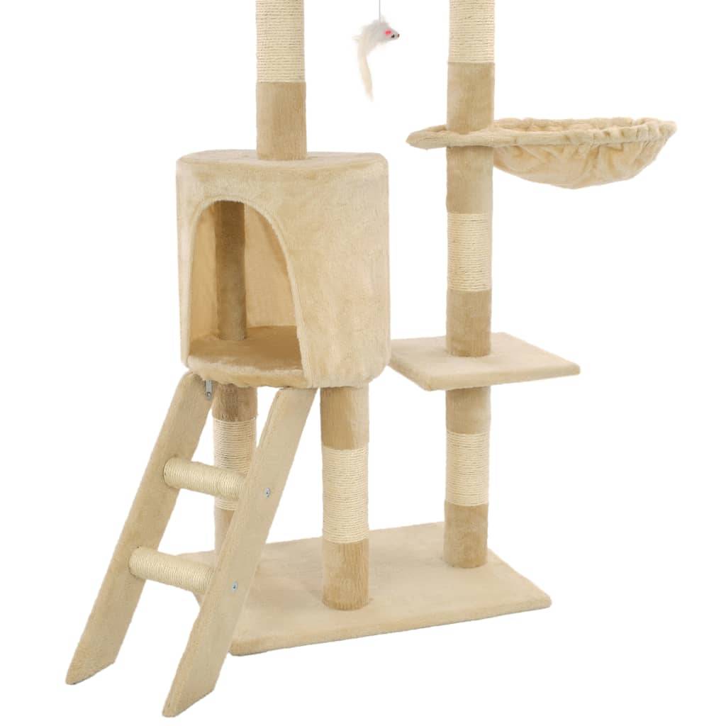 Arbre à chat sisal et peluche beige 49 x 35 x 138 cm, Poids:8.2kg - PANGIVO - Image 8