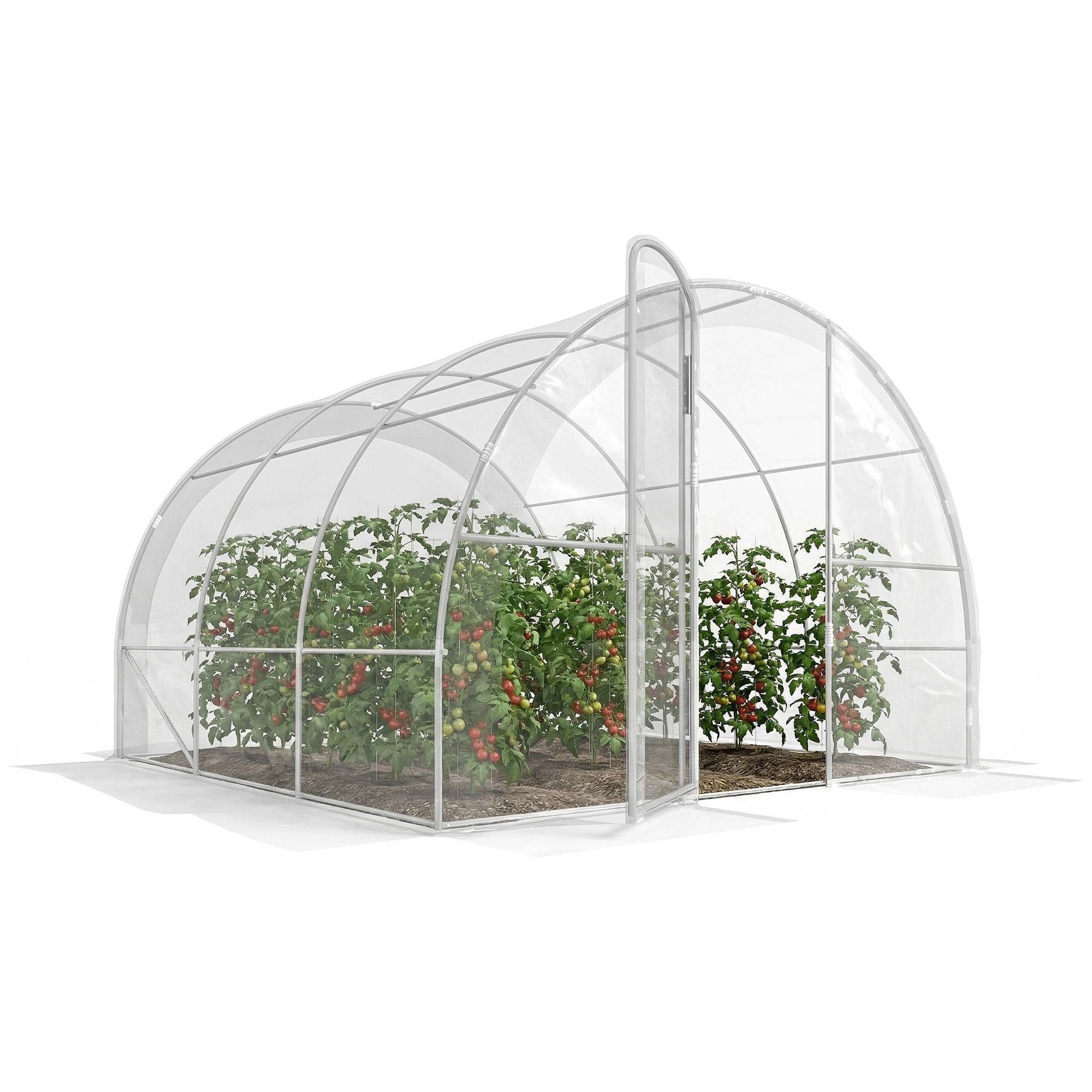 Sans Marque - Serre jardin tunnel 3x3x2 m 9m² porte charnières bâche PE 150g/m² légumes plantes fleurs - Image 1