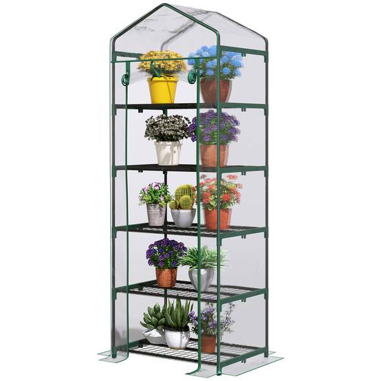 Serre de balcon PVC pour pots et semis Optimisation de l'espace 69x49x193cm Clair - ComfortXL Outdoor Living - Image 2