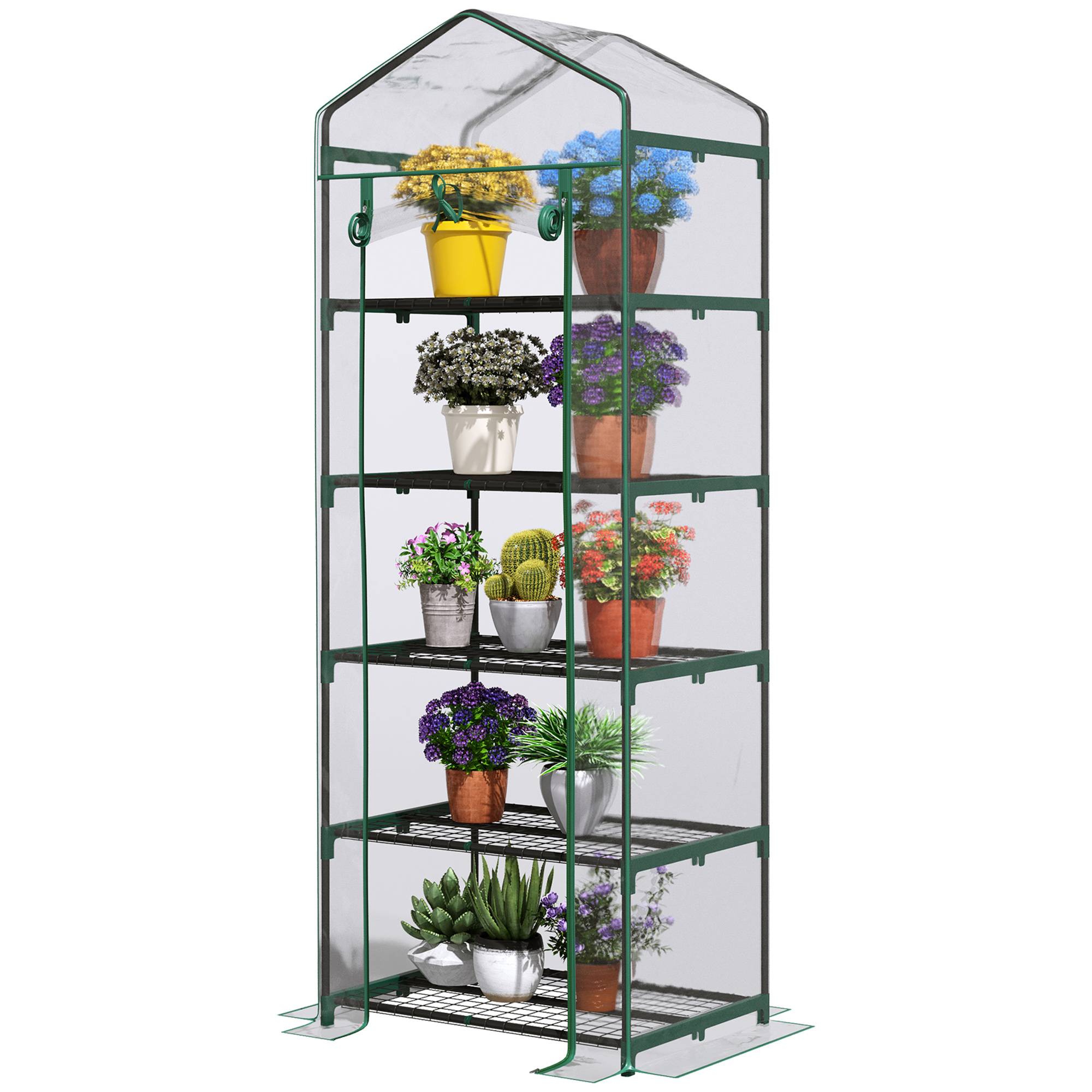 Serre de balcon PVC pour pots et semis Optimisation de l'espace 69x49x193cm Clair - ComfortXL Outdoor Living - Image 2