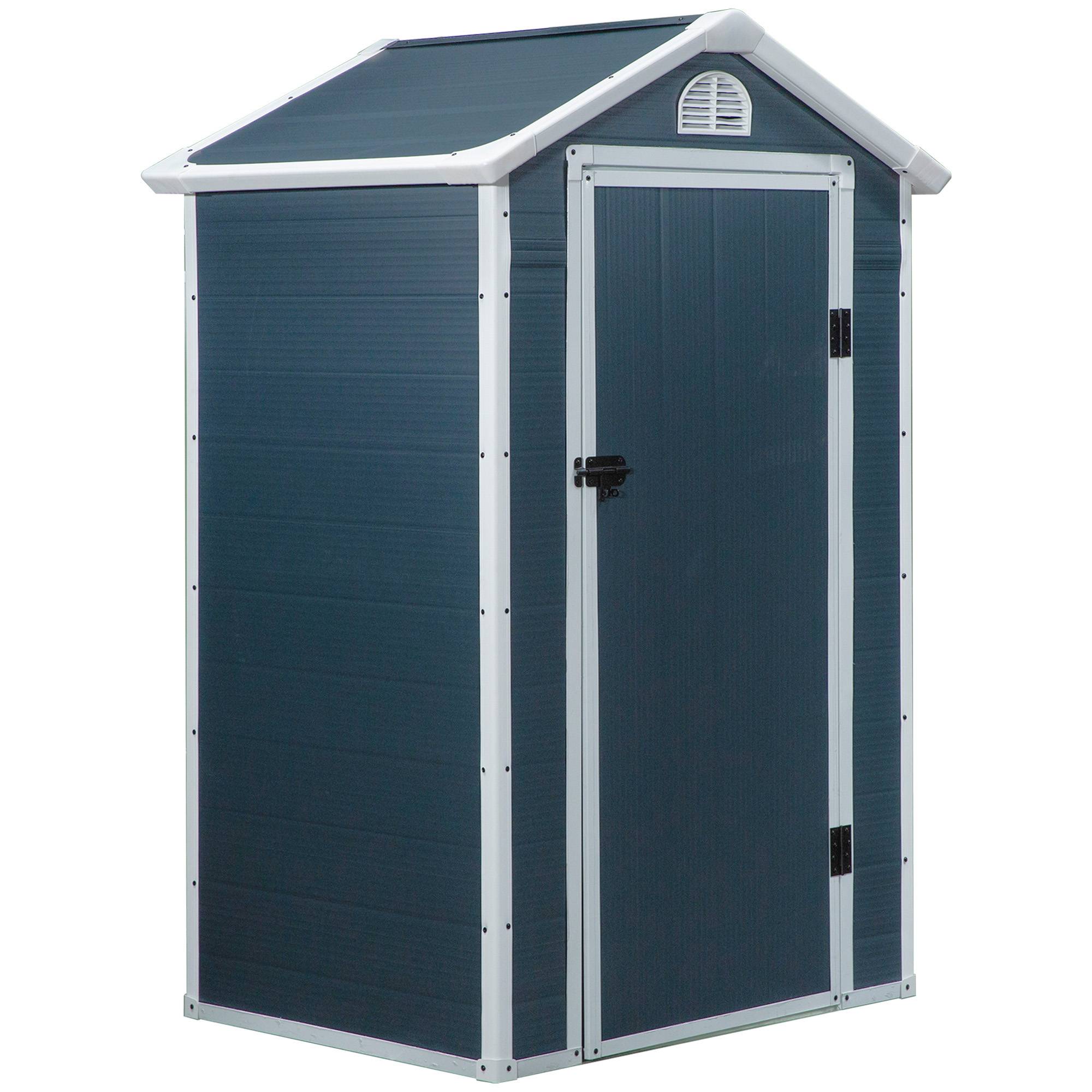 PANGIVO - Abri de jardin en métal gris avec fenêtre de ventilation, 134 x 104 x 204 cm - PANGIVO - Image 1