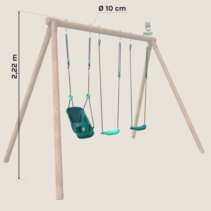 Soulet - Set balançoires et siège bébé pour portique en bois LILLY - Image 2