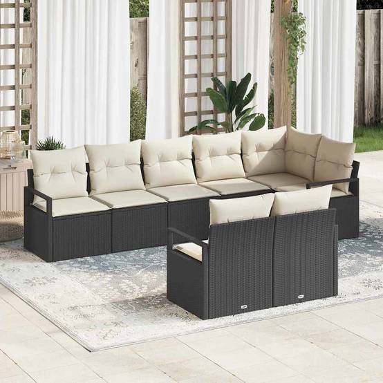 ComfortXL - Salon de jardin 8 places en polyrotin modulable pour réception en extérieur Noir – ComfortXL Outdoor Living - Image 1